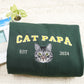 Cat Papa Custom Hoodies - Cat Dad Embroidered Sweatshirts - Perfect Father's Day Cat Lover Gift