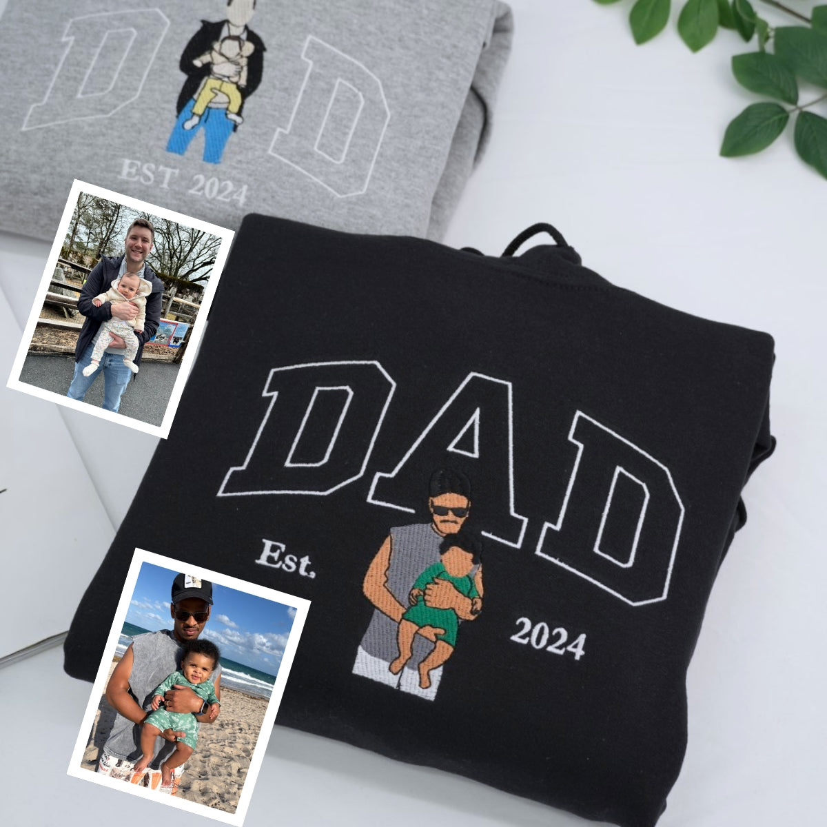 Cool Dad Custom Hoodies - New Father Embroidered Sweatshirts - Perfect First Father's Day Gift