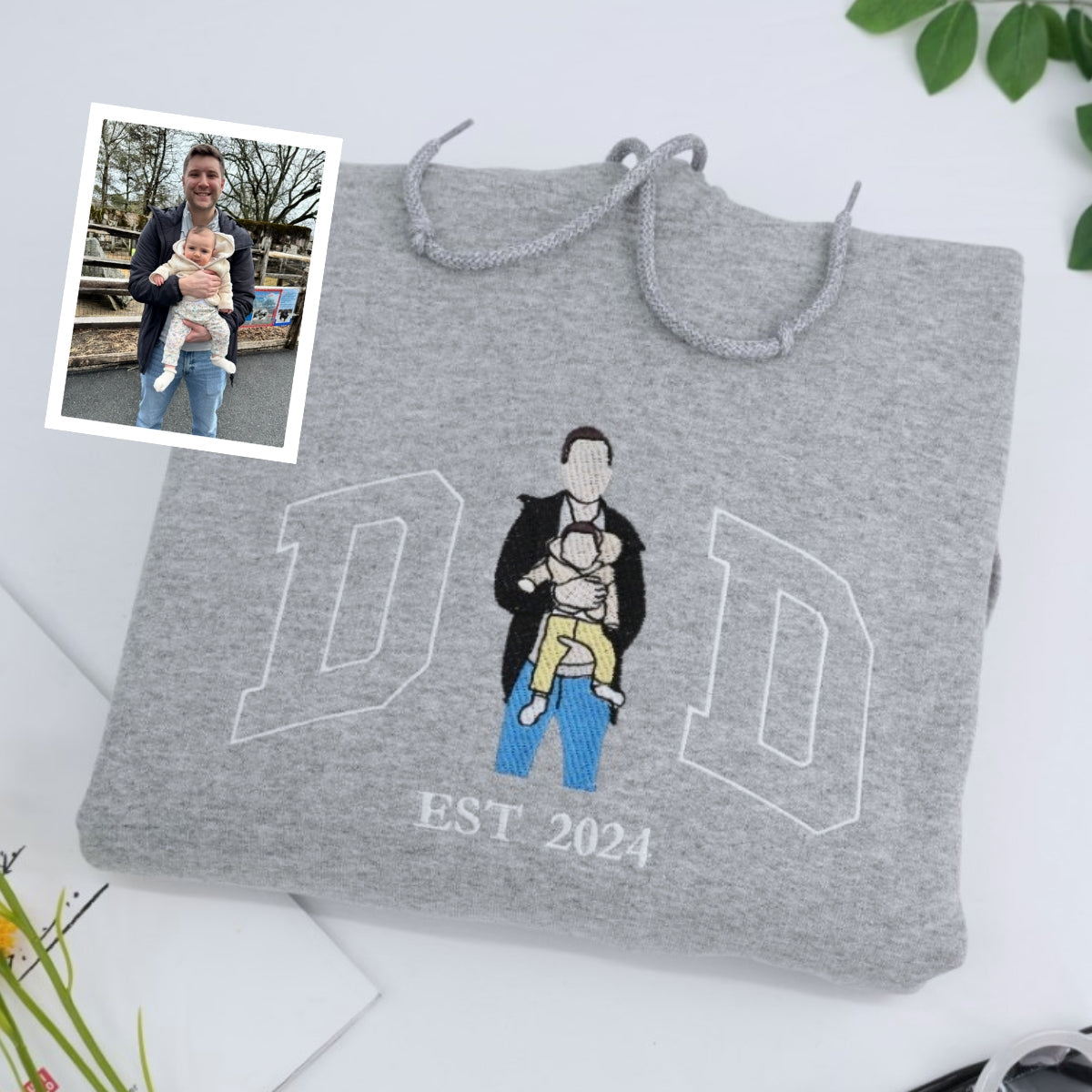 Cool Dad Custom Hoodies - New Father Embroidered Sweatshirts - Perfect First Father's Day Gift