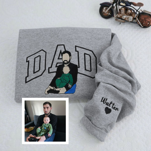 Devoted Dad Custom Hoodies - Caring Father Embroidered Sweatshirts - Perfect Father's Day Gift