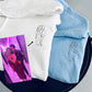 Embroidered Photo Sweatshirt, Customized Photo Crewneck, Unique Embroidered Photo Outline, Special Couple Portrait Gift