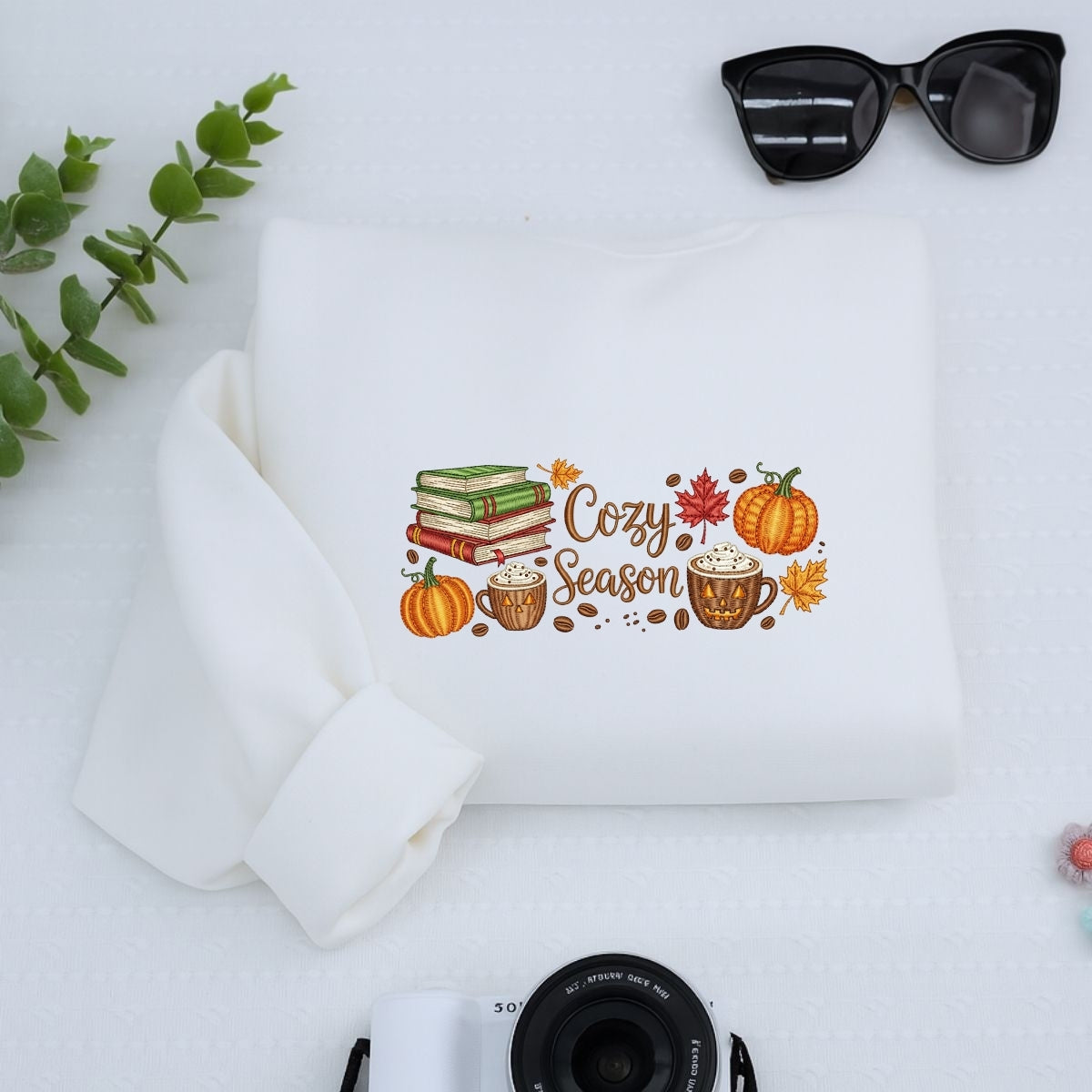 Cozy Season Book Lover Hoodies - Fall Reading Pumpkin Spice Embroidered Sweatshirts - Perfect Bookish Gift