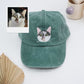 Custom Cat Photo Embroidered Cap - Pet Portrait Cat Lover Accessory - Personalized Cat Parent Gift