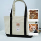 Custom Cat Portrait Tote Bags Dual Pet Face Embroidered Canvas Bag - Cat Mom Memorial Gift