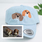 Custom Dog Photo Embroidered Cap - Pet Portrait Personalized Name Accessory - Dog Parent Lover Gift