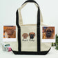 Custom Doodle Portrait Tote Bags - Dog Face Embroidered Canvas Bag - Precious Pet Memorial Gift