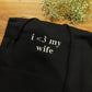 Custom Embroidered I Love My Wife & Husband Matching Hoodies – Personalized Couple Gift for Him & Her – Cute Anniversary or Valentine’s Outfit