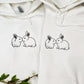 Custom Embroidered Kissing Bunnies Matching Hoodies for Couples