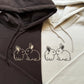 Custom Embroidered Kissing Bunnies Matching Hoodies for Couples