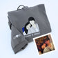 Custom Full Color Embroidered Couple Portrait Hoodie – Personalized Sweatshirt from Your Photo with Custom Date –  Engagement or Anniversary Gift