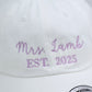 Custom Mrs. Embroidered Cap - Personalized Newlywed Bridal Accessory - Wedding Gift EST Date