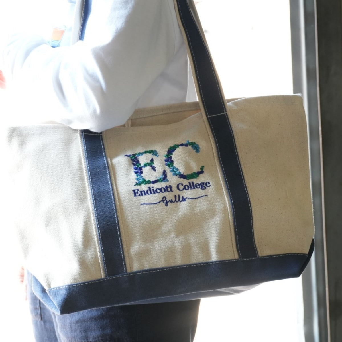 Custom University Floral Tote Bags - College Letter Embroidered Canvas Bag - Sorority Student Gift