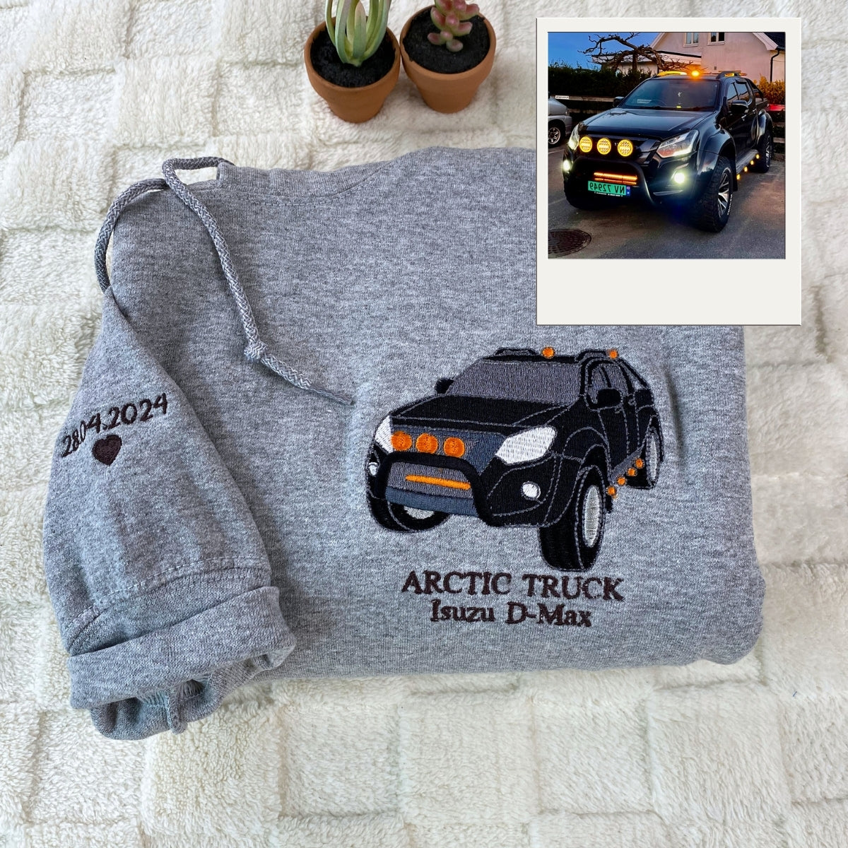 Custom Car Enthusiast Hoodies - Automotive Portrait Embroidered - Car Guy Gift