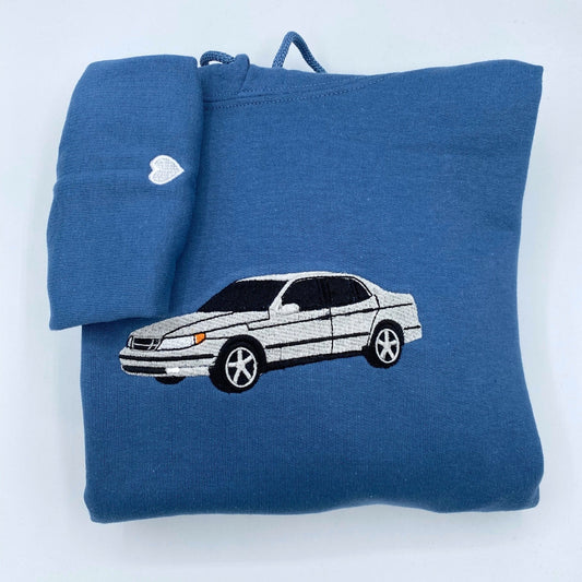 Custom Car Enthusiast Hoodies - Automotive Portrait Embroidered - Car Guy Gift