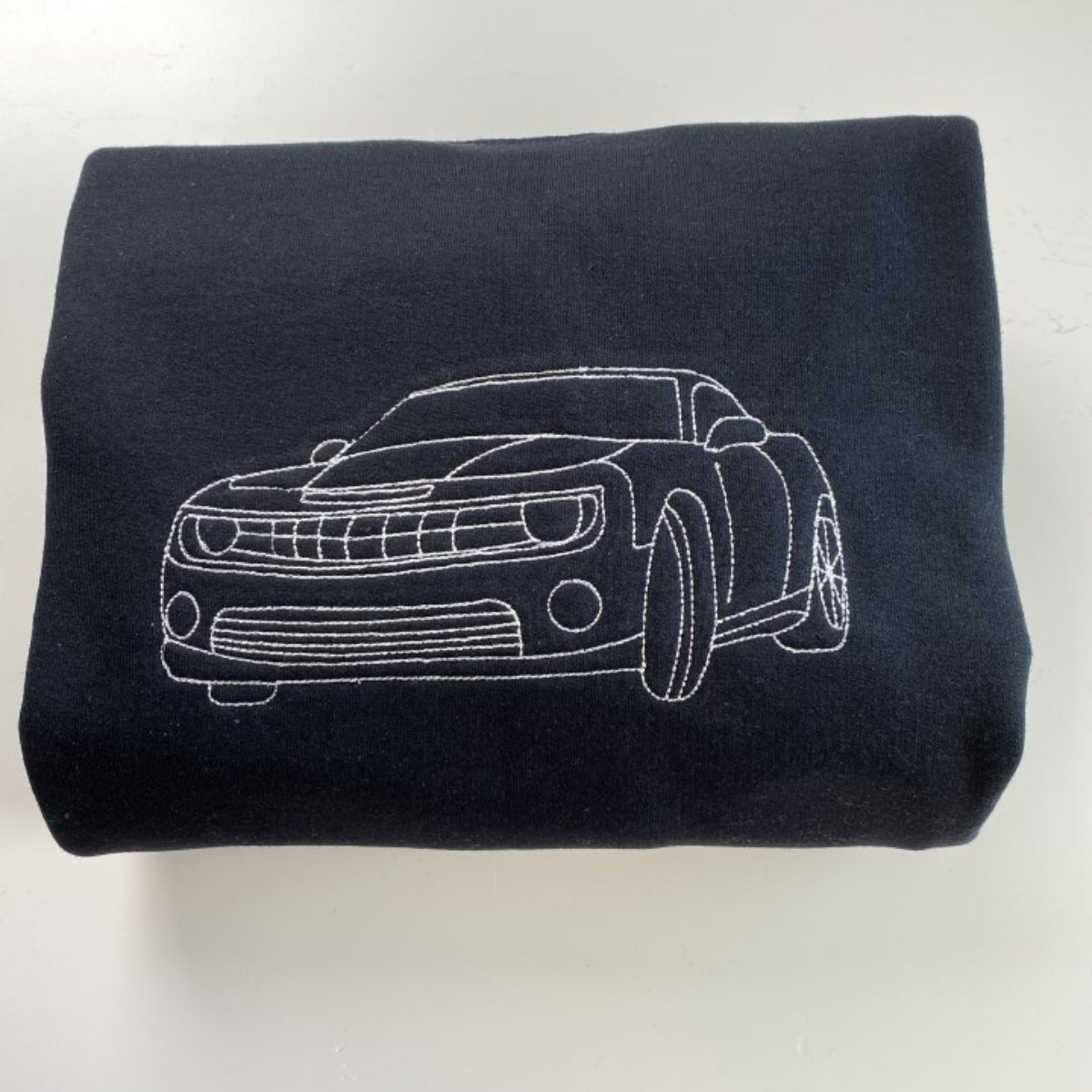 Custom Car Line Art Embroidered Sweatshirts - Minimalist Vehicle Portrait Hoodies - Modern Car Enthusiast Gift