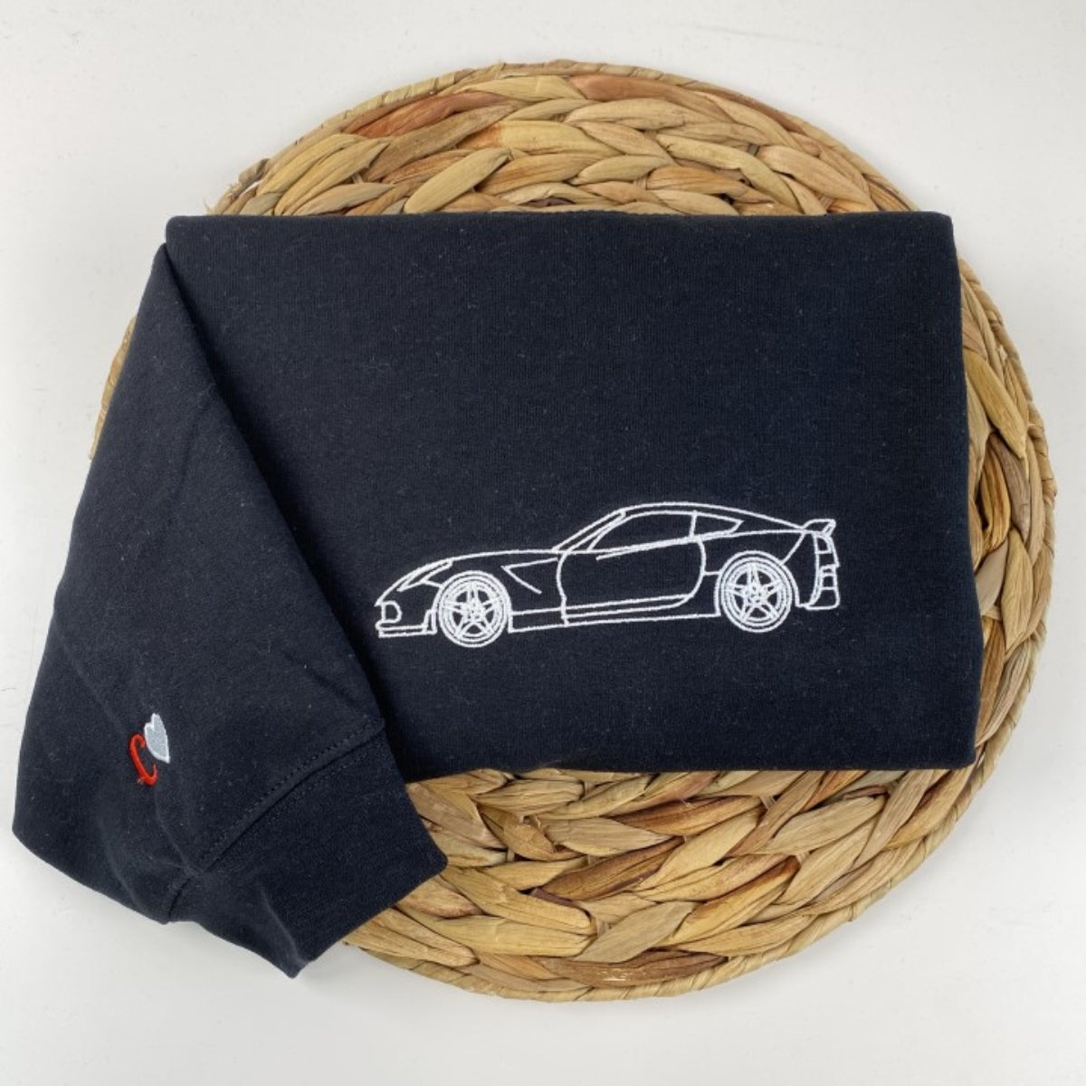 Custom Car Line Art Embroidered Sweatshirts - Minimalist Vehicle Portrait Hoodies - Modern Car Enthusiast Gift