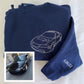 Custom Car Portrait Hoodies - Car Line Art Embroidered Sweatshirts - Perfect Car Lover Gift