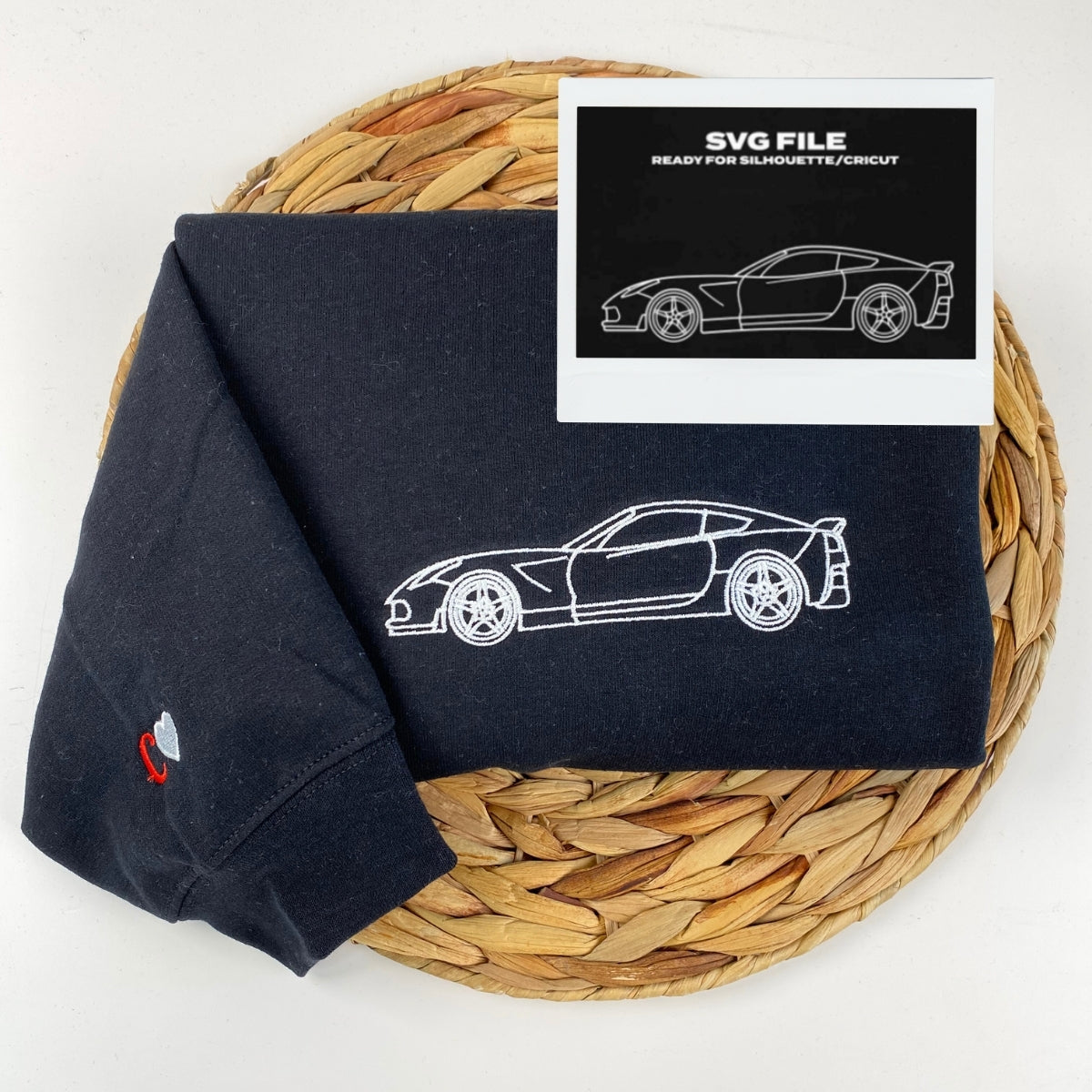 Custom Car Portrait Hoodies - Car Line Art Embroidered Sweatshirts - Perfect Car Lover Gift