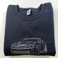 Custom Car Portrait Hoodies - Vehicle Line Art Embroidered Sweatshirts - Automotive Enthusiast Gift
