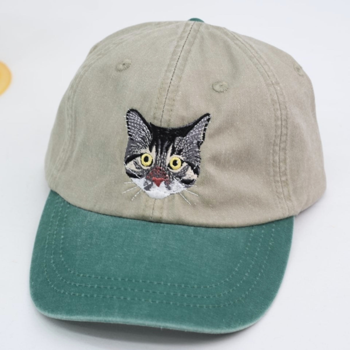 Custom Cat Face Embroidered Cap - Pet Parent Personalized Cat Name Accessory - Cat Mom Dad Gift
