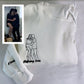 Custom Couple Art Hoodies - Photo Line Drawing Embroidered Sweatshirts - Wedding Gift