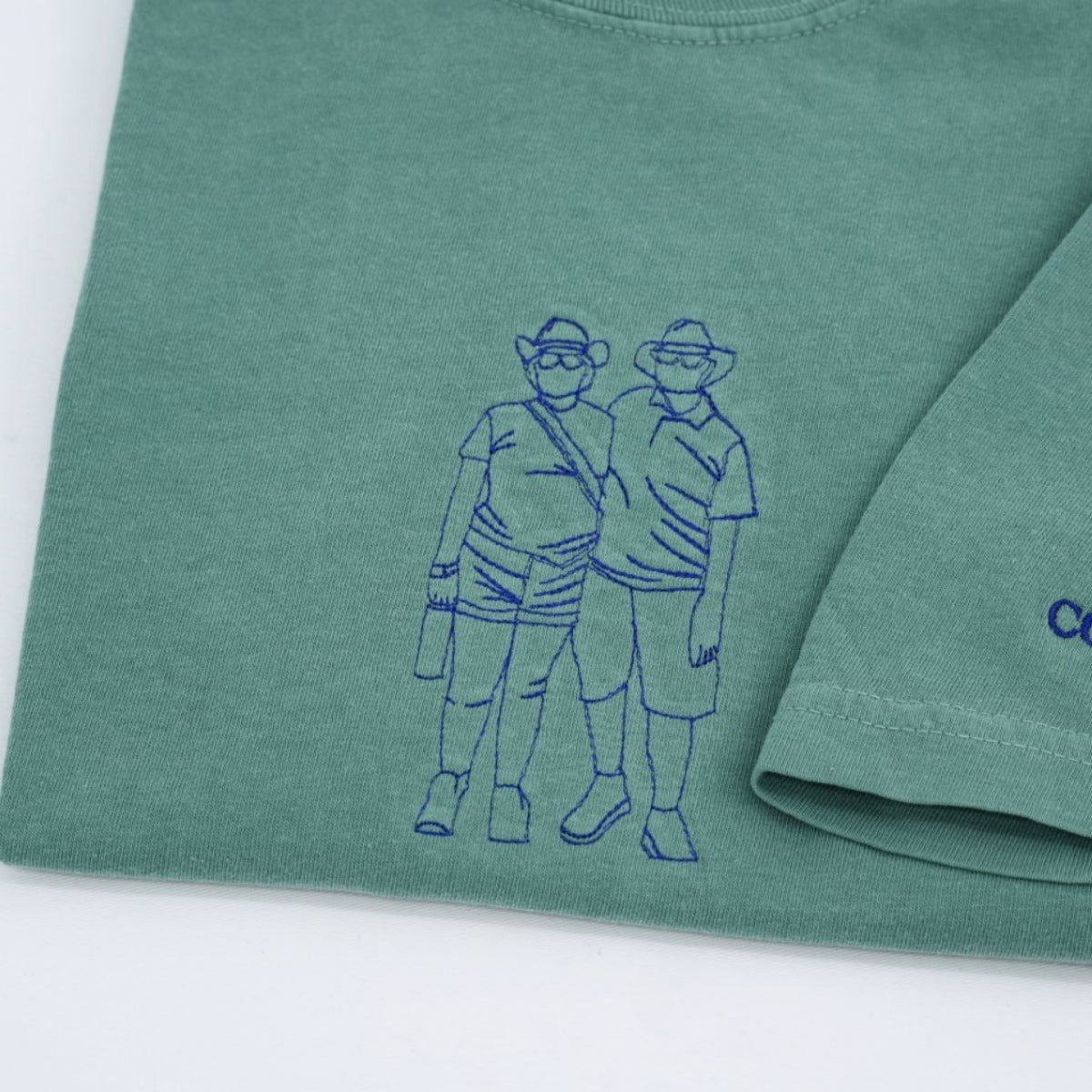 Custom Couple Photo Hoodies - Outline Style Personalized Embroidered Sweatshirts Gift