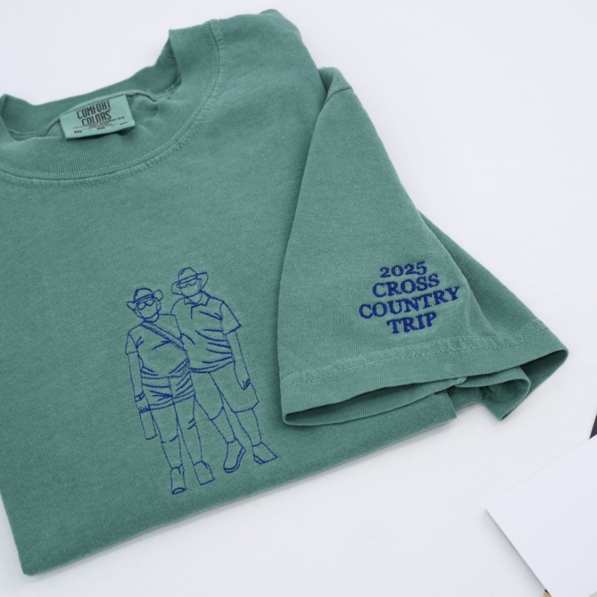 Custom Couple Photo Hoodies - Outline Style Personalized Embroidered Sweatshirts Gift