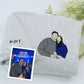 Custom Couple Portrait Hoodies - Anniversary Embroidered Sweatshirts - Personalized Roman Numeral Date Gift
