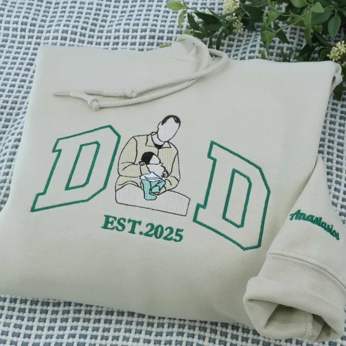 Custom Dad Hoodies - Active Father Child Embroidered Sweatshirts - Perfect Father's Day Gift