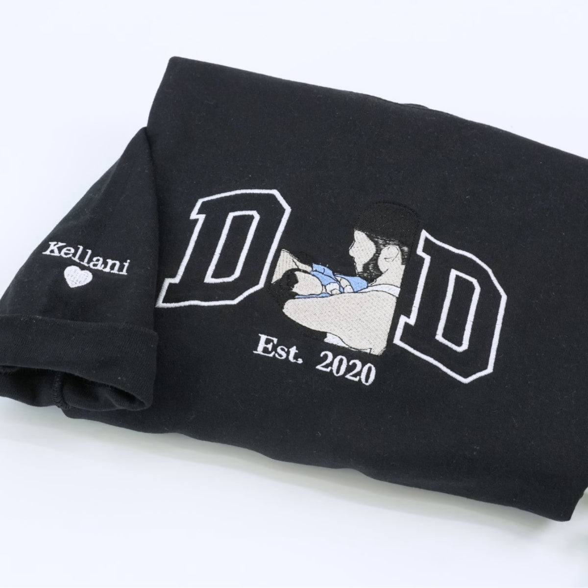 Custom Dad Hoodies - Active Father Child Embroidered Sweatshirts - Perfect Father's Day Gift