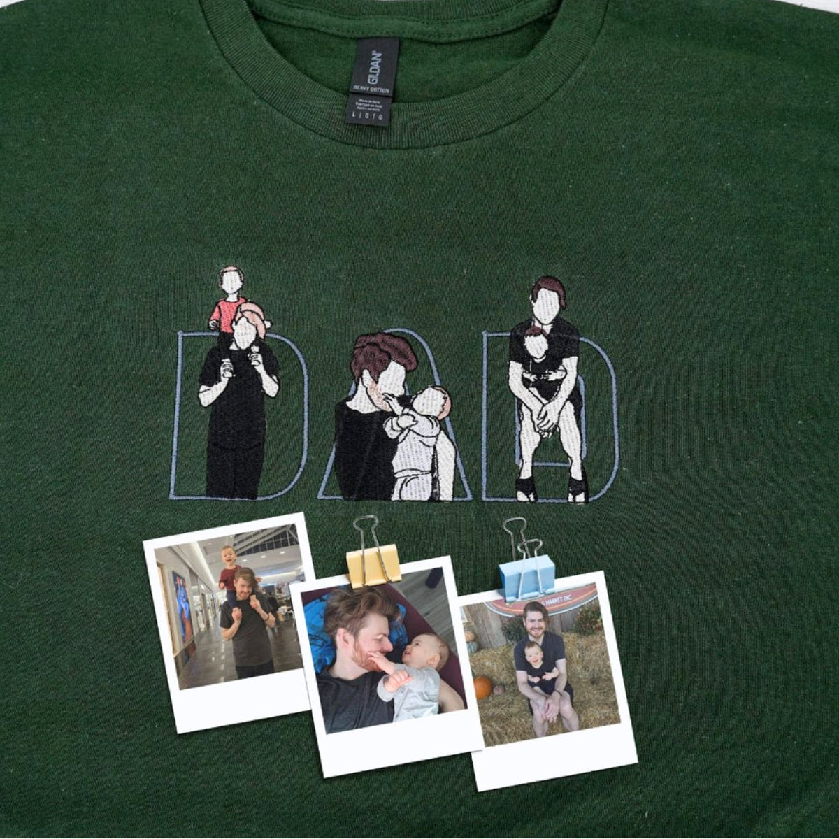 Custom Dad Hoodies - Father Child Bonding Embroidered Sweatshirts - Perfect Personalized Father Gift