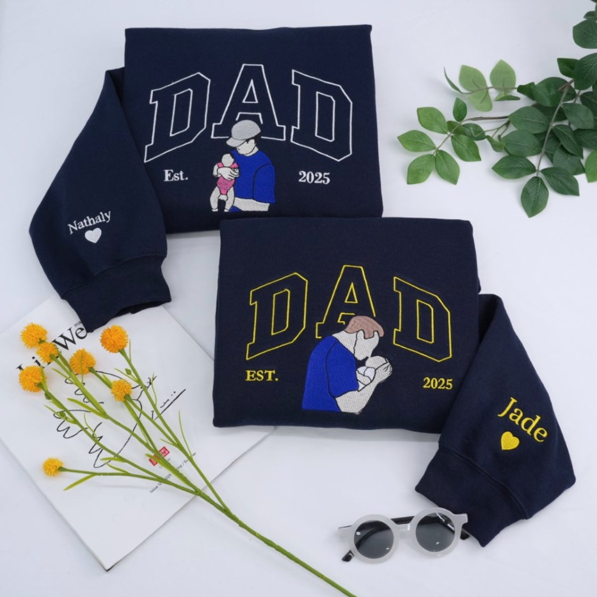 Custom Dad Hoodies - New Father Embroidered Sweatshirts - Perfect Father's Day Gift