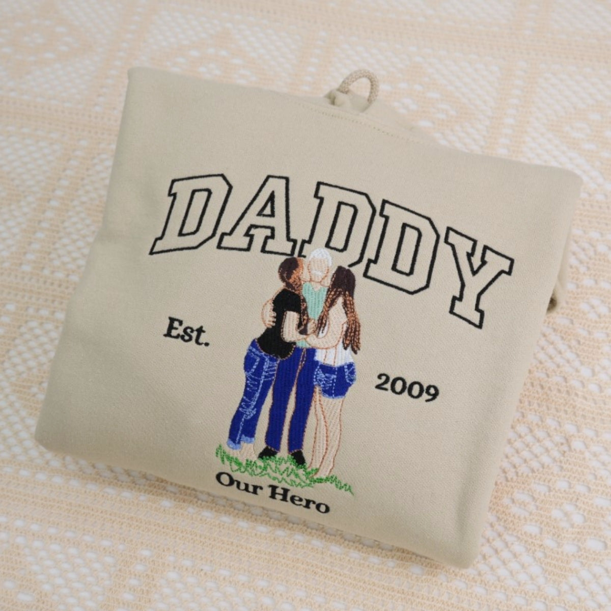 Custom Daddy Hoodies - Personalized Father Embroidered Sweatshirts - Perfect Father's Day Gift
