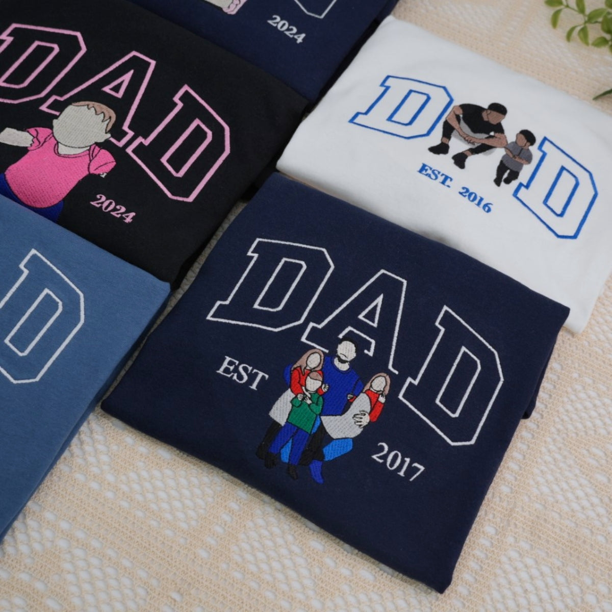 Custom Daddy Hoodies - Personalized Father Embroidered Sweatshirts - Perfect Father's Day Gift