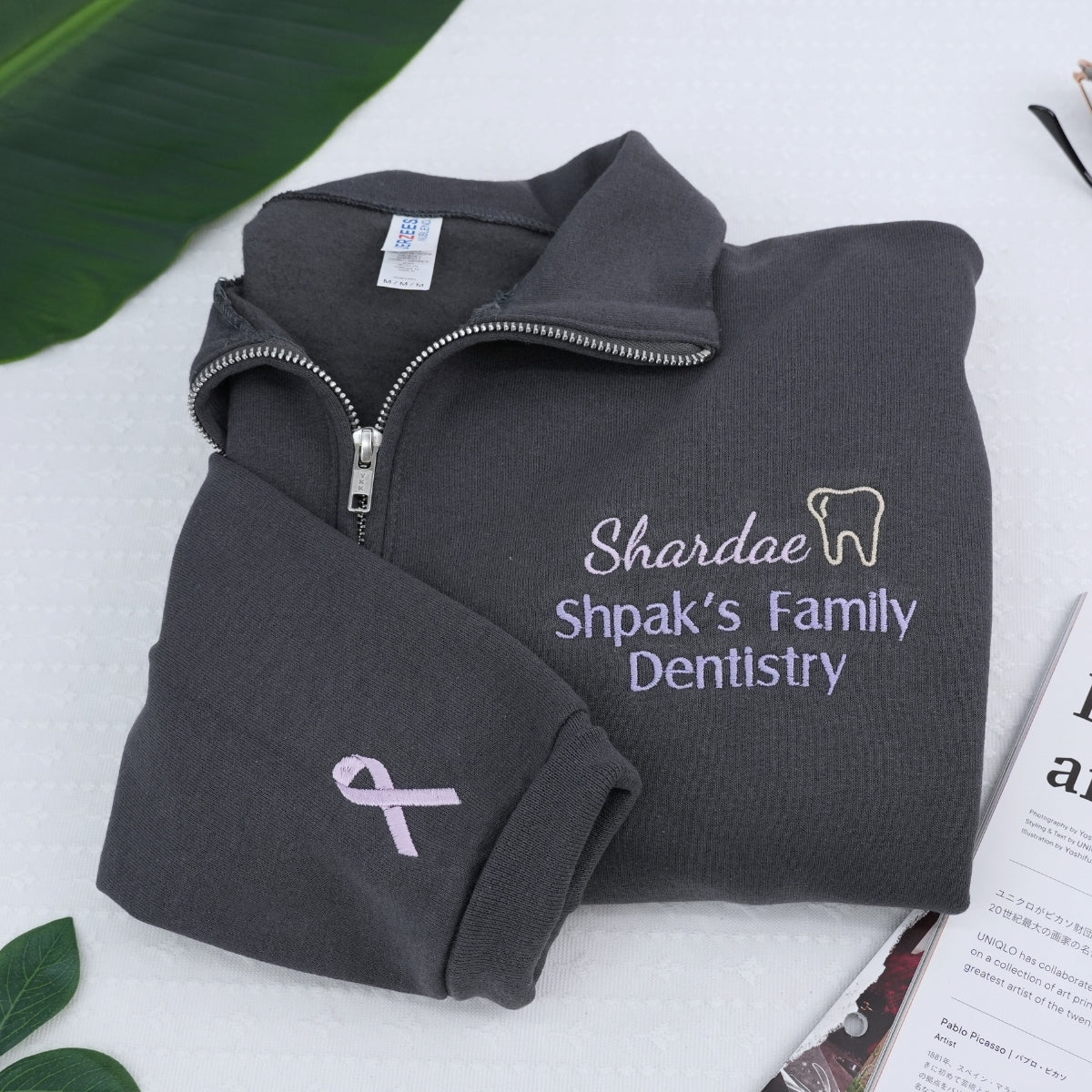 Custom Dental Practice Quarter-Zip - Dentist Office Embroidered Sweatshirt - Corporate Branding
