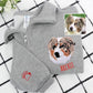 Custom Dog Photo Embroidery Quarter Zip - Pet Portrait from Picture - Personalized Memorial Gift