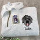 Custom Dog Photo Embroidery Quarter Zip - Pet Portrait from Picture - Personalized Memorial Gift