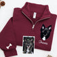 Custom Dog Photo Embroidery Quarter Zip - Pet Portrait from Picture - Personalized Memorial Gift