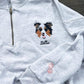 Custom Dog Portrait Quarter Zip with Name - Pet Face Embroidered Pullover - Personalized Dog Lover Gift