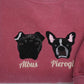 Custom Dog Portrait Sweatshirt with Names - Multi-Pet Embroidered - Personalized Dog Mom Gift