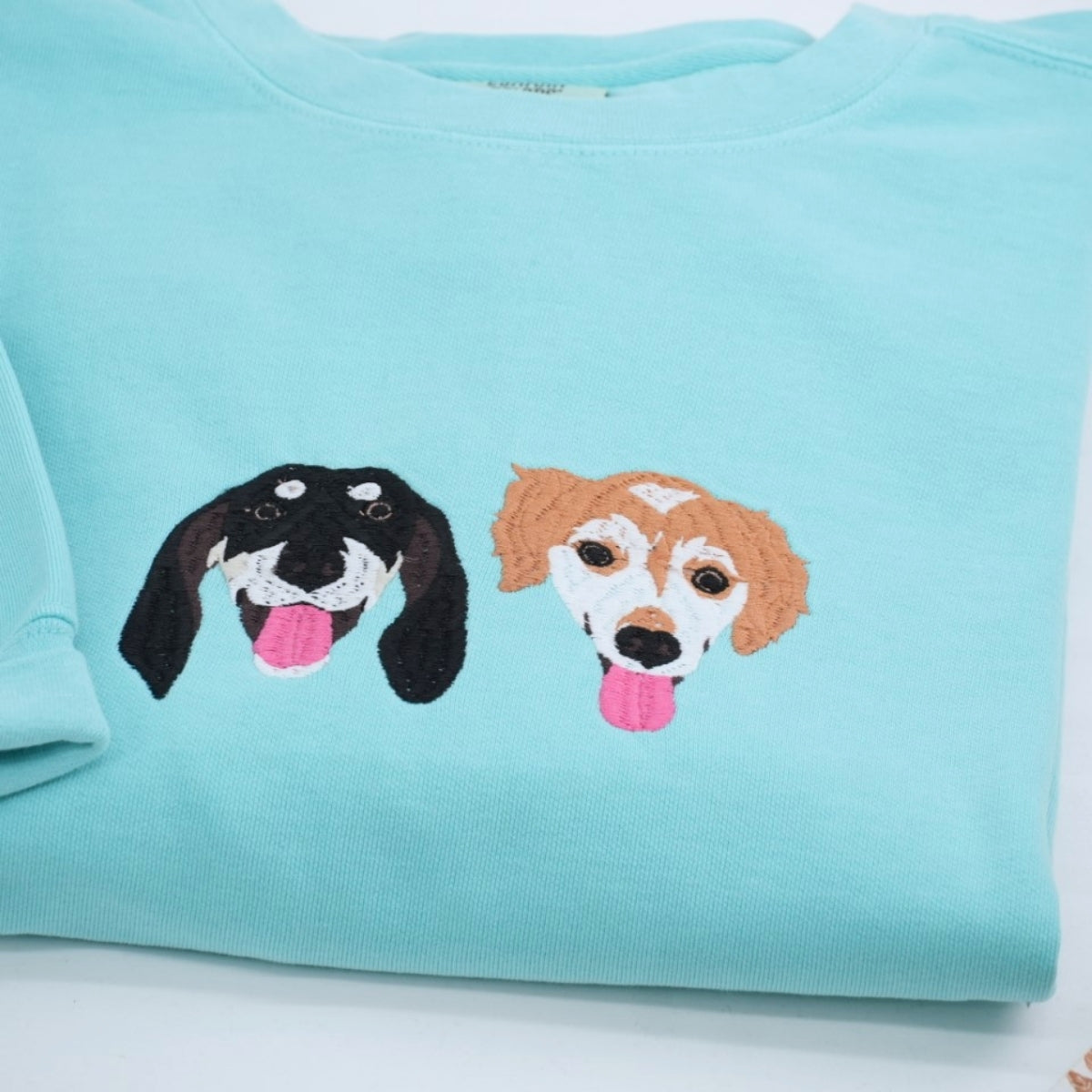 Custom Dog Portrait Sweatshirts - Dog Face Embroidered Hoodies - Personalized Pet Gift for Dog Lovers -Unique Dog Mom Dad Apparel