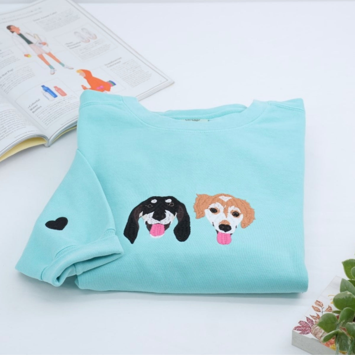 Custom Dog Portrait Sweatshirts - Dog Face Embroidered Hoodies - Personalized Pet Gift for Dog Lovers -Unique Dog Mom Dad Apparel