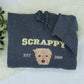 Custom Dog Portrait Varsity Hoodies - Personalized Dog Name Embroidered Sweatshirts - Dog Mom Gift