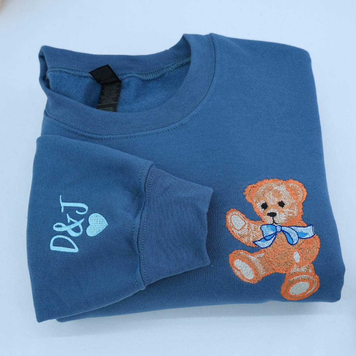 Custom Embroidered Cute Bear Matching Hoodies for Couples