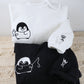 Custom Embroidered Fishing Penguin Matching Hoodies for Couples