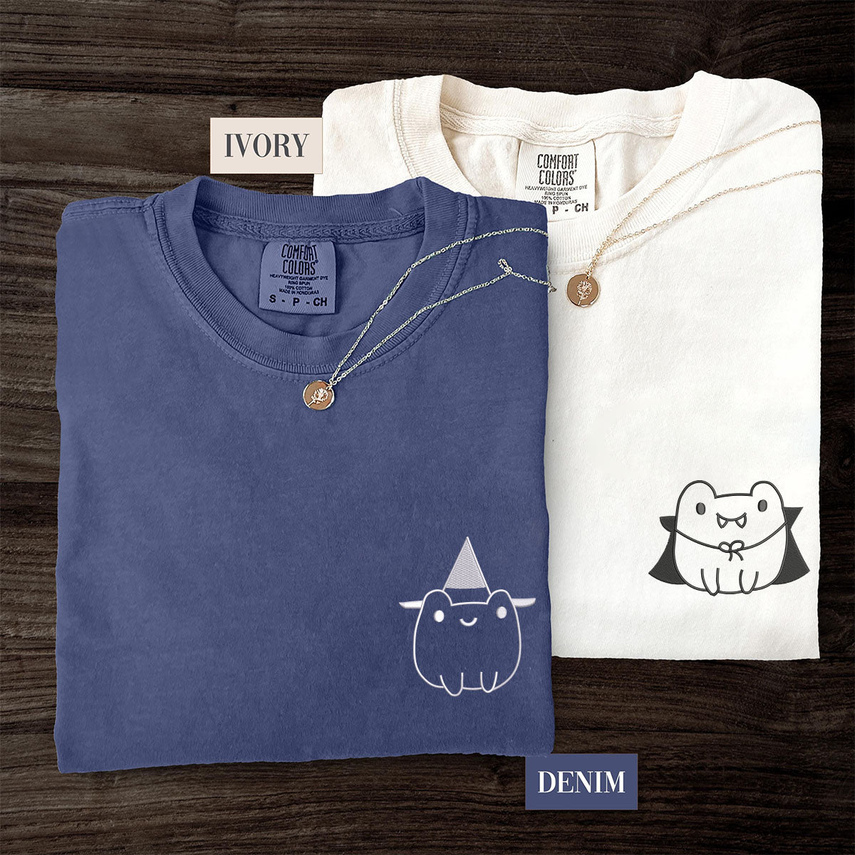 Custom Embroidered Frog Halloween Matching T-shirts for Couples