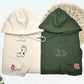 Custom Embroidered Giraffe and Turtle Matching Hoodies for Couples