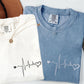 Custom Embroidered Heartbeat Matching T-shirts for Couples