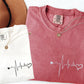 Custom Embroidered Heartbeat Matching T-shirts for Couples