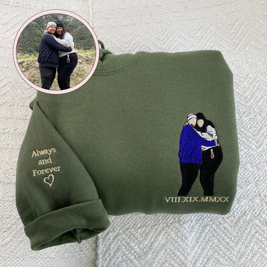 Custom Embroidered Hoodie With Picture, Capture Your Moment